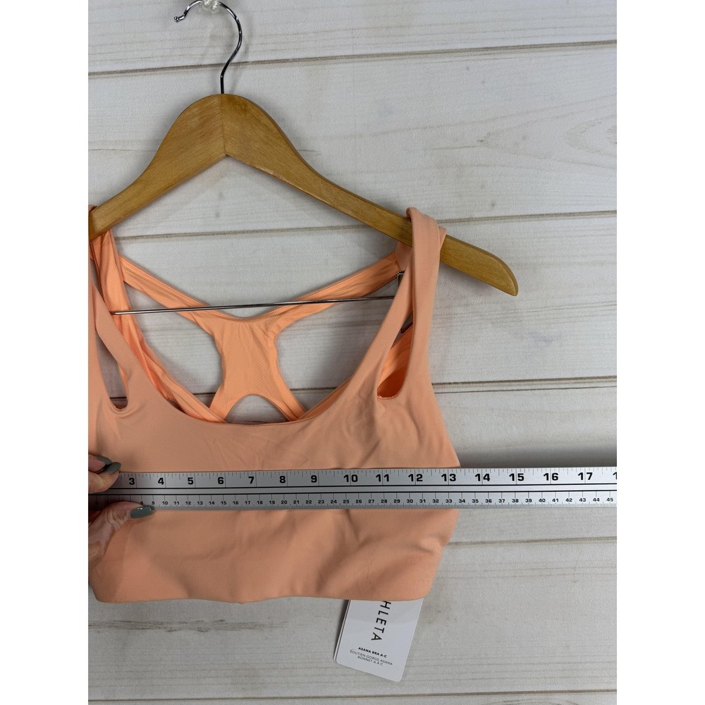 Athleta Sports Bra Womens Small Petite Peach Asana Crossback Padded Yoga - Picture 5 of 8